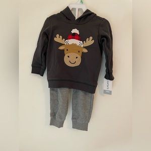 NWT Carters 2 piece reindeer hoodie 18Months boy!